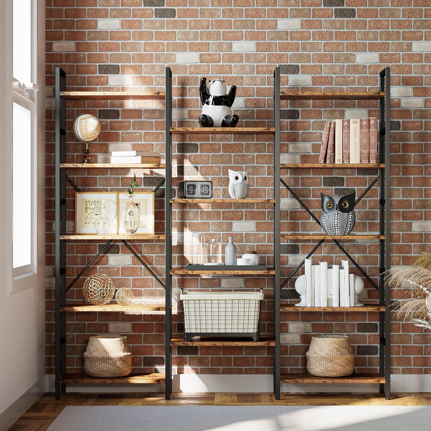 Triple Wide 5 Tier Bookshelf - Image 4