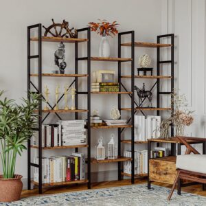 Triple Wide 5 Tier Bookshelf