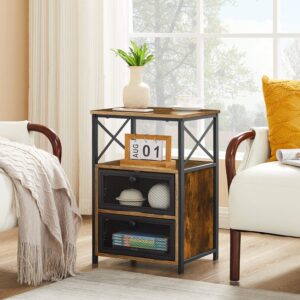 3 Tier Bed Side Table with Drawer