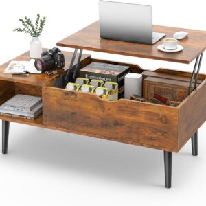 Coffee Tables Brown with Storage Shelf