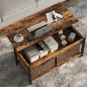 Lift Top Coffee Table with Free Cloth Storage Bins