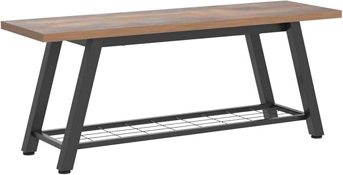Entryway Shoe Boots Storage Rack Long Bench Seat - Image 4