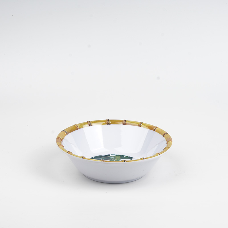 Bamboo Melamine Dinnerware Set,Outdoor Dish Set with Bamboo Edge - Image 4