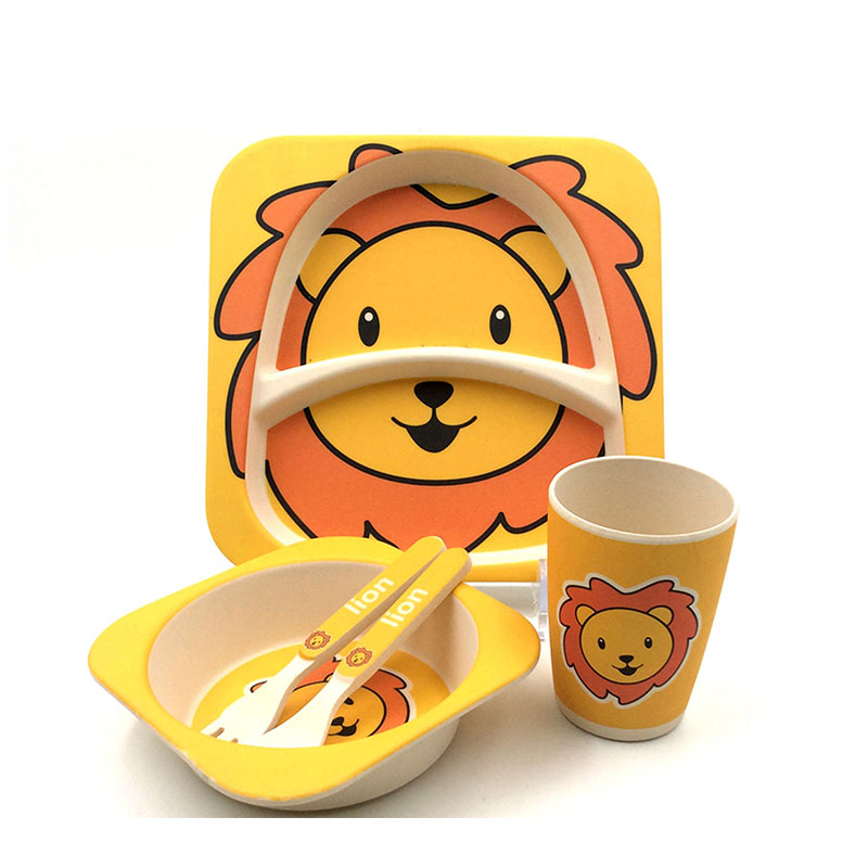 5 Pieces Melamine Kids Dinnerware Set,BPA Free