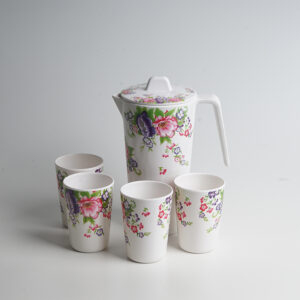 Water Pitcher with lid and 4 Cups Drinking Sets,Home Use and Outdoor