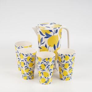 Water Pitcher with lid and 4 Cups Drinking Sets,Travel Mug Set