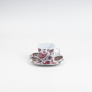 Cup and Saucer Set,Tea Mug Set,Melamine,Square