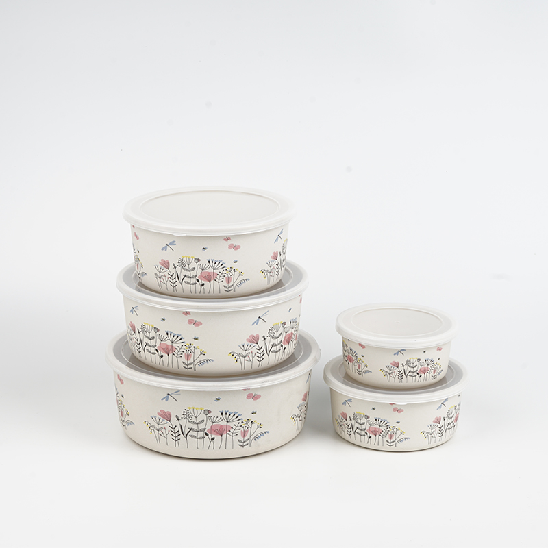Set of 3 Reusable Round Storage Lunch Boxes with Plastic Lid - Image 2