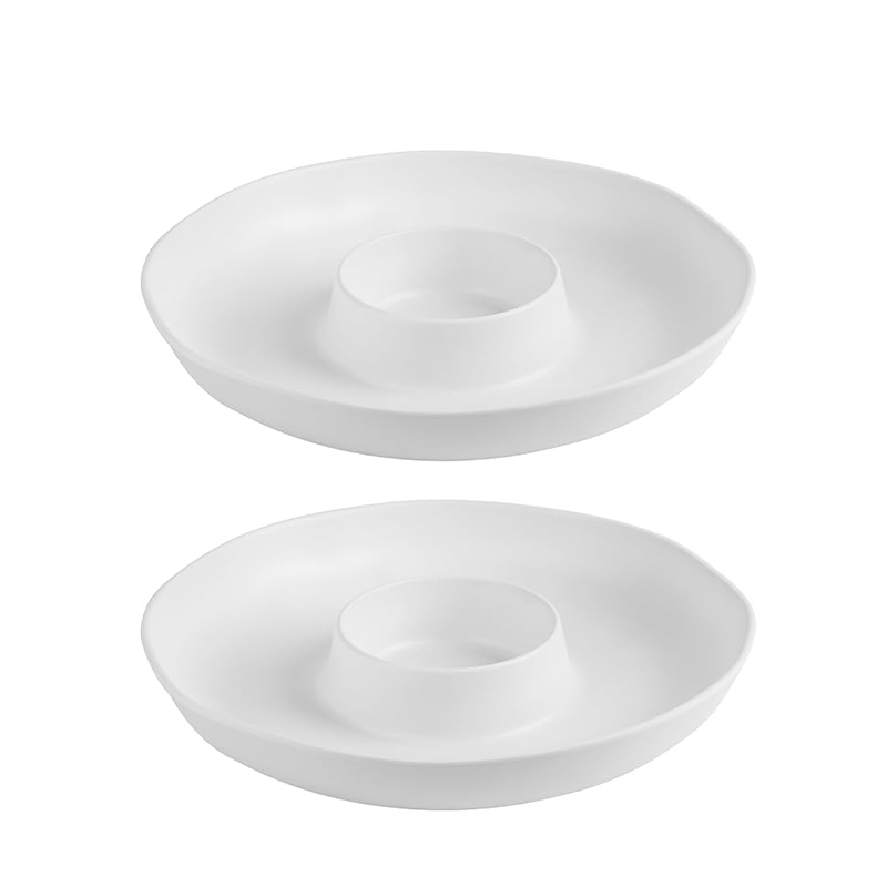Chip and Dip Divided Serving Platter,Serving Tray with Compartment Dishes for Party