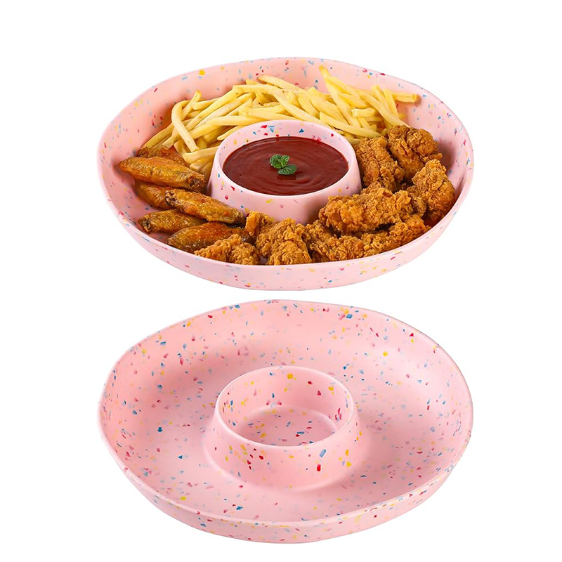 Chip and Dip Divided Serving Platter,Serving Tray with Compartment Dishes for Party - Image 4