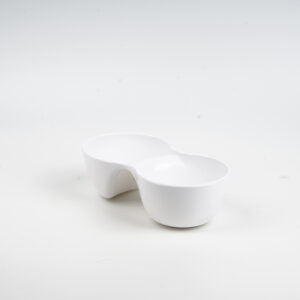 Chip and Dip Serving Set Melamine Tray Divided Platters White