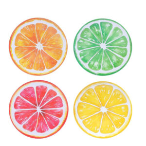 9 inch Melamine Dinner Plate,Fruit Dishes Set of 4 Summer Dessert Plate(Red/Green/Yellow/Orange)