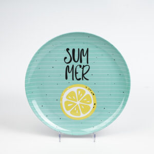 Lemon Melamine Plates,Ourdoor & Indoor Use Lightweight Round Plates