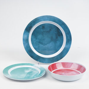 Elegant Melamine Dinnerware Set 12 Pieces Plates and Bowls Set