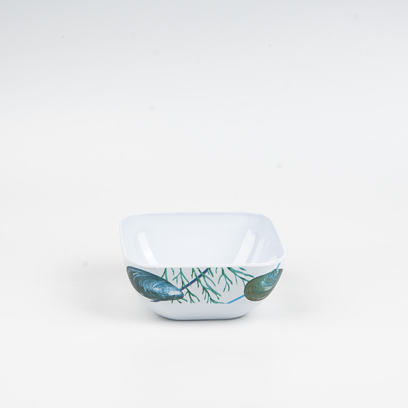 12-Piece Coastal Melamine Dinnerware Set, Service for 4,Square Set - Image 4