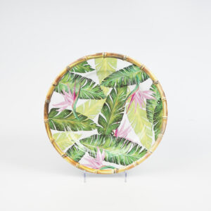 10 Inch Melamine Dinner Plate with Bamboo Edge