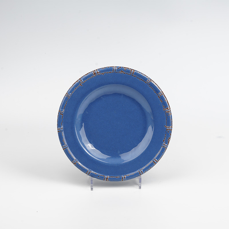 8 Inch Melamine Side Plate with Bamboo Edge
