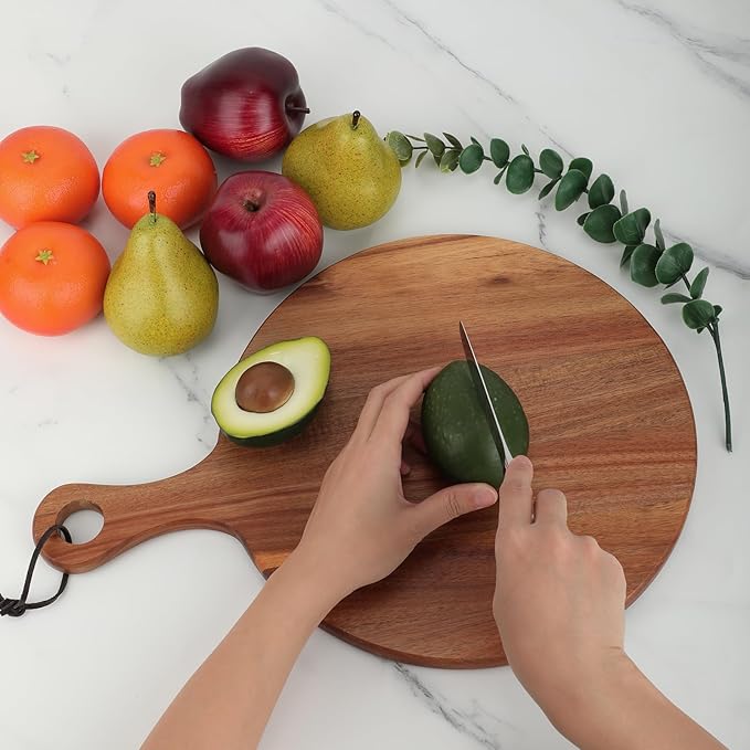 Acacia Wood Cutting Boards for kitchen Round Chopping Boards - Image 3
